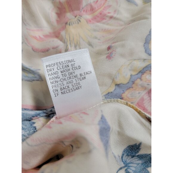 Cynthia Rowley Womens Floral V-Neck Ruffle Sleeve Top Blouse 2X Lightweight NWOT - Picture 5 of 8